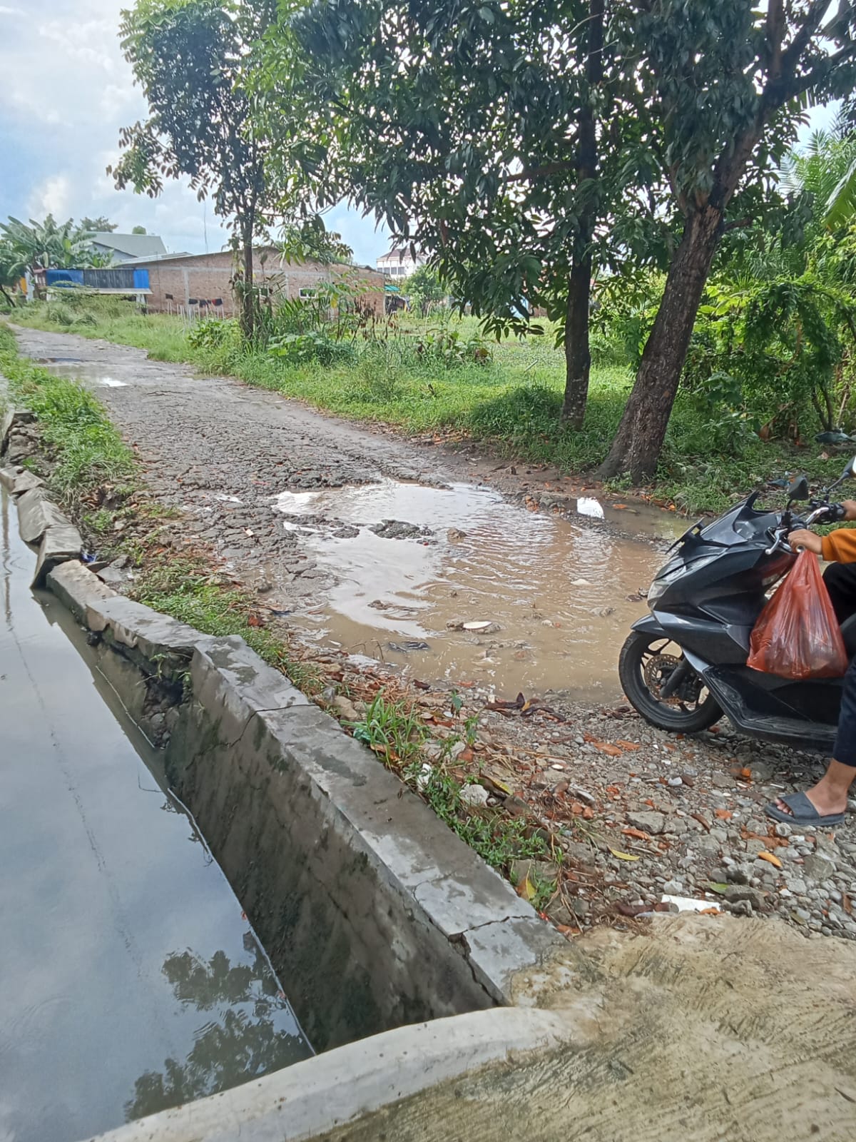 #Pasca Banjir Besar Tanggul dan Jalan Benteng Lingkungan lV Mabar Hilir Rusak Parah Dan Mengancam keselamatan Masyarakat  Medan Deli|McN  Kondisi tanggul(drinase) yang berada di jalan Benteng lingkungan lV kelurahan mabar hilir kecamatan medan Deli kota medan provinsi Sumatera utara terlihat sangat rusak parah dampak akibat banjir besar yang melanda sejumlah wilayah kota Medan dan sekitar nya waktu lalu, "  Tidak hanya tanggul(drinase) saja yang terlihat rusak parah akibat dampak banjir besar kemarin, namun terlihat juga sepanjang jalan Benteng lingkungan lV mabar hilir yang sudah puluhan tahun kondisi nya sangat  rusak parah dan memperhatinkan,namun hingga kini belum juga terlaksanakan perbaikannya dari pemerintah kota Medan, "padahal kalau kita lihat di bulan yang lalu wali kota Medan mengadakan kunjungan kerja serta gotong royong bersihkan tanggul tersebut dan rumput yang ada di sepanjang jalan Benteng lingkungan lV ini,akan tetapi tidak ada tanda tanda terealisasi tanggul dan jalan Benteng tersebut, "  Seorang warga yang melintasi di jalan Benteng tersebut berinisial( YG) menyampaikan permohonan kepada awak media, agar memberi tahu kan kepada pemerintah kota Medan terkhusus kepada bapak wali kota Medan yaitu bapak Rico, untuk segera menanggapi yang menjadi keluhan masyarakat dengan segera perbaiki tanggul dan jalan Benteng lingkungan lV mabar hilir ini, bang, "karena masyarakat sekitar sini sangat berharap agar jalan Benteng dan tanggul tersebut di perbaiki, karena jalan Benteng tersebut tiap hari nya di lalui anak sekokah",  Kepala lingkungan lV bapak Jimmy Hamdani SPd,saat di temui awak media mengatakan, jika pihak pemerintah kelurahan mabar hilir sudah berulang kali menyurati dan mengajukan permohonan perbaikan tanggul(drinase) serta jalan Benteng tersebut ke dinas tekait, namun hingga kini belum terlihat tanda tanda pelaksanaan perbaikan bang, "saya juga sangat merasakan apa yang menjadi keluhannya masyarakat terhadap kondisi tanggul di jalan Benteng tersebut,,  Red/Abdi.A.SH.McN