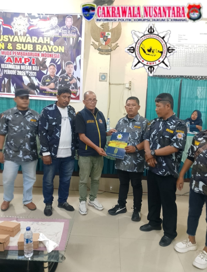 LSM PENJARA mengucapkan selamat & sukses Atas Terpilihnya Kembali abangnda "ABDI ANDANA"sebagai ketua sub rayon AMPI kelurahan Mabar Hilir 2026-2031.  Medan Deli-McN
Pada hari Minggu tanggal 20 September 2026 bertempat di aula kantor camat Medan Deli jalan rumah potong hewan kota Medan pukul 14:00 WIB musyawarah AMPI se_Kecamatan Medan Deli Berlangsung sukses.  Adapun musyawarah Pengurus AMPI rayon Medan Deli dan sub rayon kelurahan Mabar Hilir,sub rayon kelurahan Mabar,sub rayon kelurahan Tanjung mulia tersebut dipimpin langsung oleh ketua DPD AMPI kota Medan abangnda Rizki Nugraha SE,turut hadir  bapak camat Medan Deli abangnda aidiel putra Pratama,kepala bapenda kota Medan Dr.M.Agha Novrian,S.STP,M.Si. sekretaris DPD AMPI kota Medan abangnda  T Syah M parunggit beserta jajaran nya.  -Ketua rayon AMPI kecamatan Medan Deli yang terpilih periode 2026-2031 abangnda ROSEN AMAR.  -Ketua AMPI kelurahan Mabar Hilir yang terpilih periode 2026-2031 abangnda Abdi Andana SH,  -Ketua AMPI kelurahan Mabar yang terpilih periode 2026-2031 abangnda deni Lubis,  -Ketua AMPI kelurahan Tanjung mulia yang terpilih periode 2026-2031 abangnda Ridwan  *Susunan panitia pelaksana musyawarah AMPI sekecamatan Medan Deli:  Ketua:deni Lubis
Sekretaris:abdi Andana SH
Bendahara:Ridwan  Red#AB